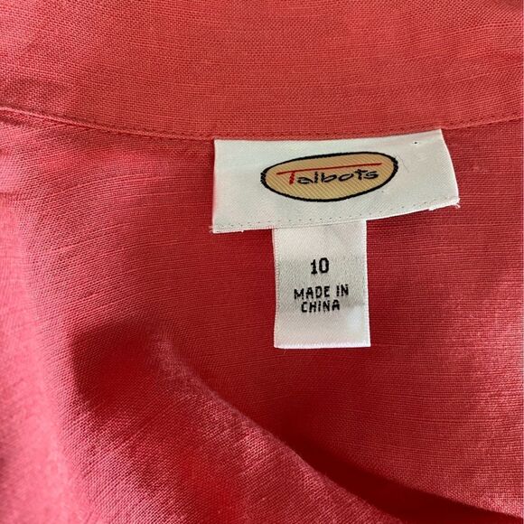Talbots Sleeveless Linen Dress Jacket Pockets Suit SZ 10 - Picture 10 of 14